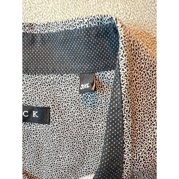 Jack Mens Long-Sleeve Button-Up Shirt 3XL Black & White Geometric Pattern Lightw - Picture 8 of 9